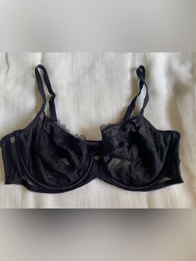 Soma Breathtaking Full Coverage Sheer Black Lace Bra Sz 38D underwire sexy